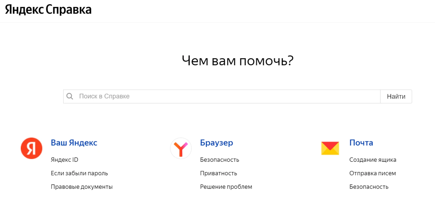 Справка Яндекса